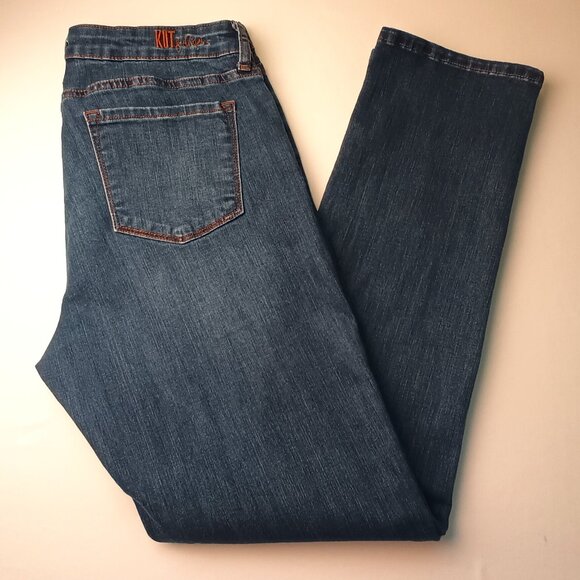 Kut from the Kloth Denim Jeans Size 14 Mid Rise Straight Leg Medium Wash - Picture 1 of 10